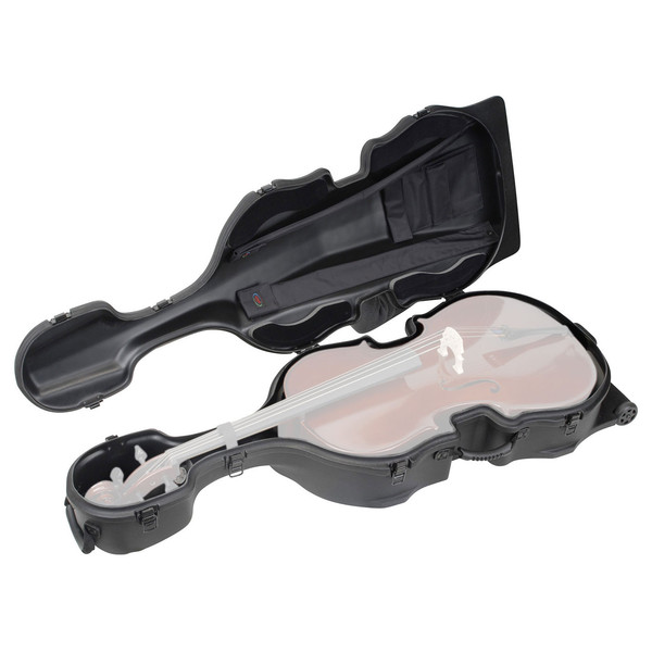 SKB 4/4 Cello Roto Moulded Shell Case - Angled Open (Cello Not Included)