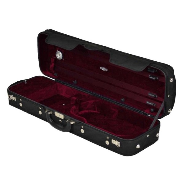 Negri Classic Violin Case in Black and Burgundy