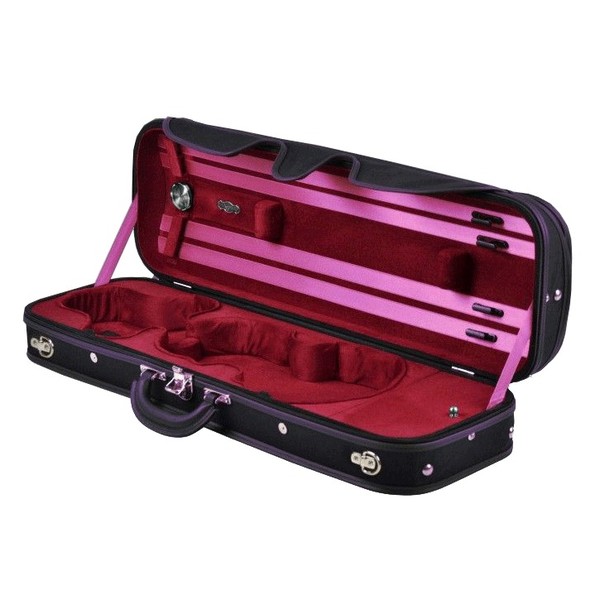 Negri Venezia Violin Case in Black and Burgundy