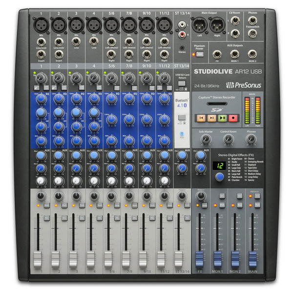 PreSonus StudioLive AR12 USB Mixer - Top View