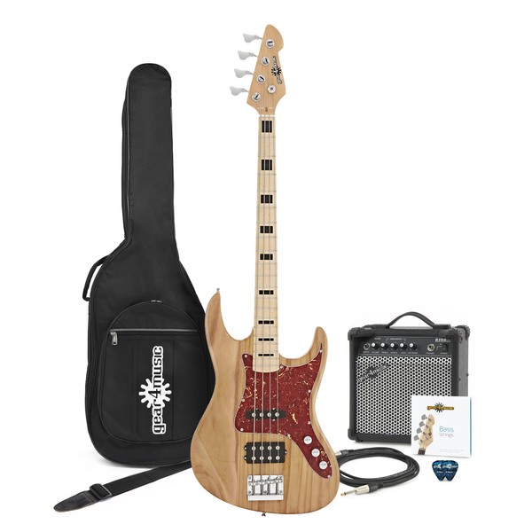 Milwaukee Bass Guitar + Amp Pack, Natural