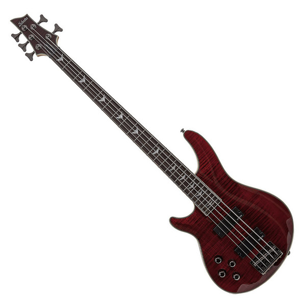 Schecter Omen Extreme-5 Left Handed Bass Guitar, Black Cherry