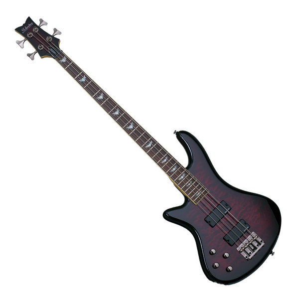 Schecter Stiletto Extreme-4 Left Handed Bass Guitar, Black Cherry