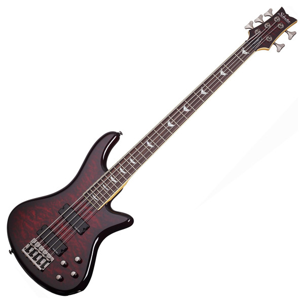 Schecter Stiletto Extreme-5 Bass Guitar, Black Cherry