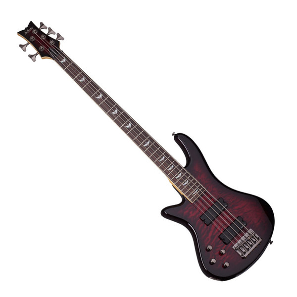 Schecter Stiletto Extreme-5 Left Handed Bass Guitar, Black Cherry