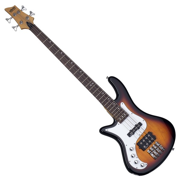 Schecter Stiletto Vintage-4 Left Handed Bass Guitar, 3-Tone Sunburst