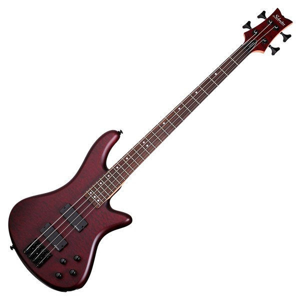 Schecter Stiletto Custom-4 Bass Guitar, Vampyre Red Satin