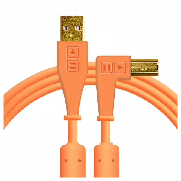 DJ Tech Tools Chroma Angled USB Cable, Orange - Main