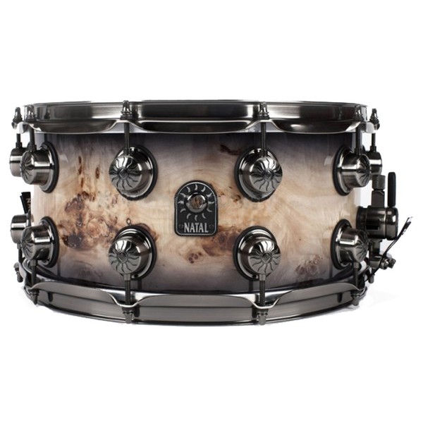 Natal Mappa Burl 13x7 Snare Drum, Brushed Nickel HW, Smoked Gloss