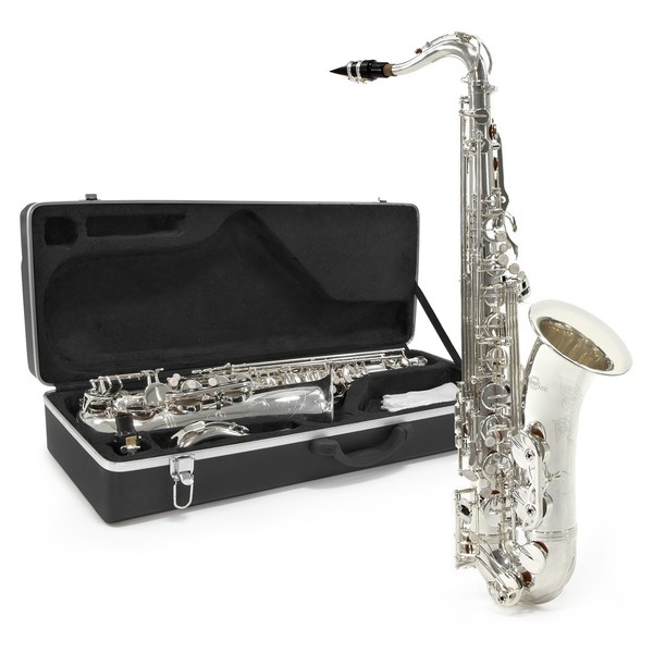 Tenor Saxophone by Gear4music + Complete Pack, Nickel