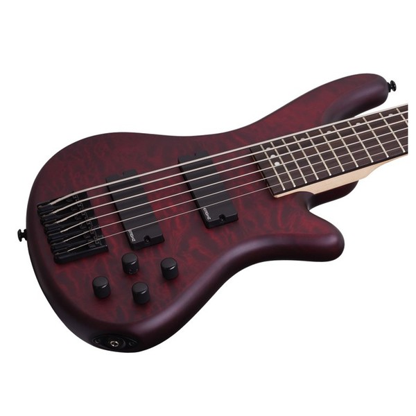 Schecter Stiletto Custom-6 Bass Guitar, Vampyre Red