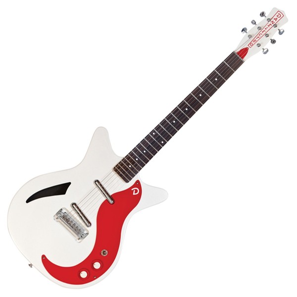 Danelectro DC59M Spruce Electric Guitar, White Pearl/Red