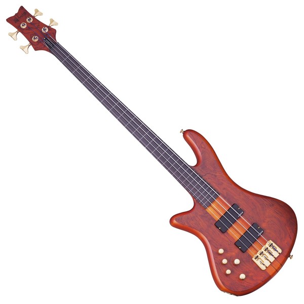 Schecter Stiletto Studio-4 FL Left Handed Bass Guitar, Honey Satin