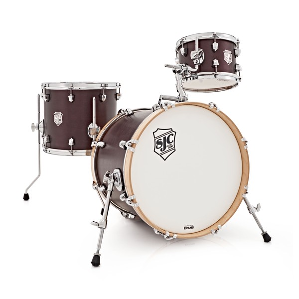 SJC Drums Club Series 3 Piece Shell Pack, Burgundy Satin Stain