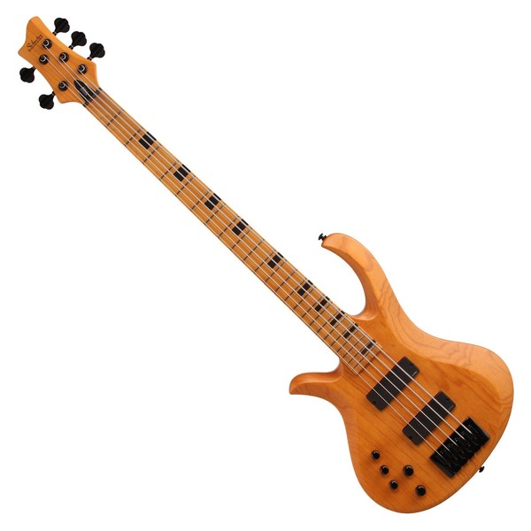 Schecter Riot Session-5 Left Handed Bass Guitar, Aged Natural Satin