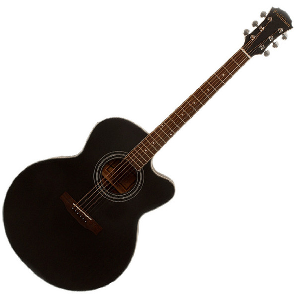 Freshman FA300JBK F Jumbo CA Electro Acoustic Guitar, Black