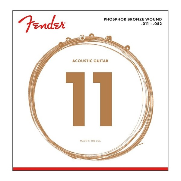 Fender 60CL Phosphor Bronze Acoustic Strings, 11-52
