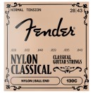 Fender 130 Classical Nylon Clear, Silver Ball End Strings, 28-43
