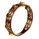 Meinl Percussion 2 Row Wood Tambourine, Brass Jingles, TA2B-AB