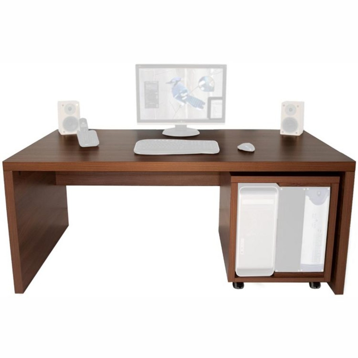 12u Rack Desk OFFLINE My Big Desk Big Slab + 12U Rack, TA Walnut | Gear4music