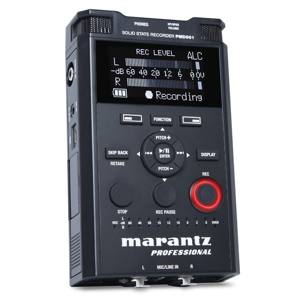 Marantz PMD-561 Handheld 4-Channel Solid State Recorder - Angled Front