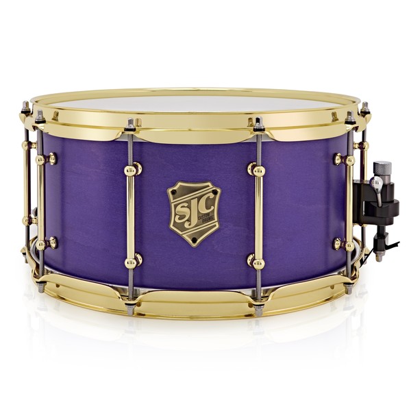 SJC Drums Tour Series 14x7 Snare Drum, Custom Purple Stain Brass HW