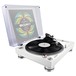 Pioneer PLX-500 Direct Drive Turntable, White - Angled With Dust Cover (Vinyl Not Included)
