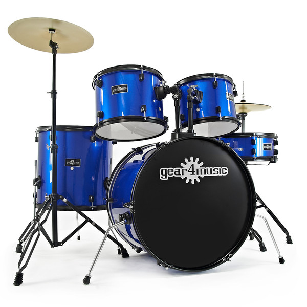 BDK-1 Full Size Starter Drum Kit by Gear4music, Blue