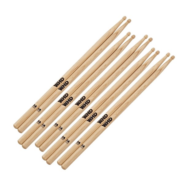 WHD 5A Hickory Drum Sticks, 5 Pack