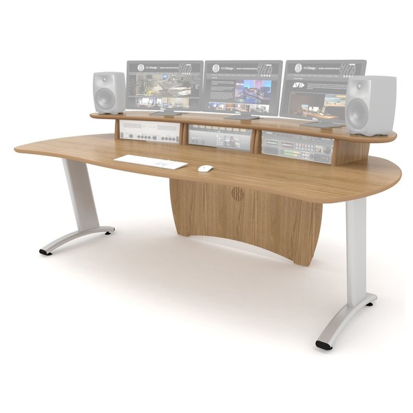 AKA Design ProLite Studio Desk, Oak - Angled Front