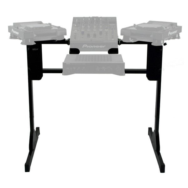 Sefour X25 Turntable Stand, Black - Front (DJ Equipment Not Included)