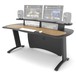 AKA Design ProMedia Desk, Blue and Maple - Angled Front (Equipment Not Included)
