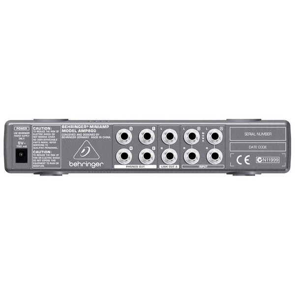 Behringer AMP800 MINIAMP Headphone Amp rear