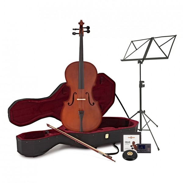 Student Full Size Cello Beginner Pack by Gear4music, Natural