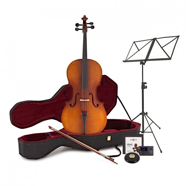 Student Full Size Cello Beginner Pack by Gear4music, Antique Fade