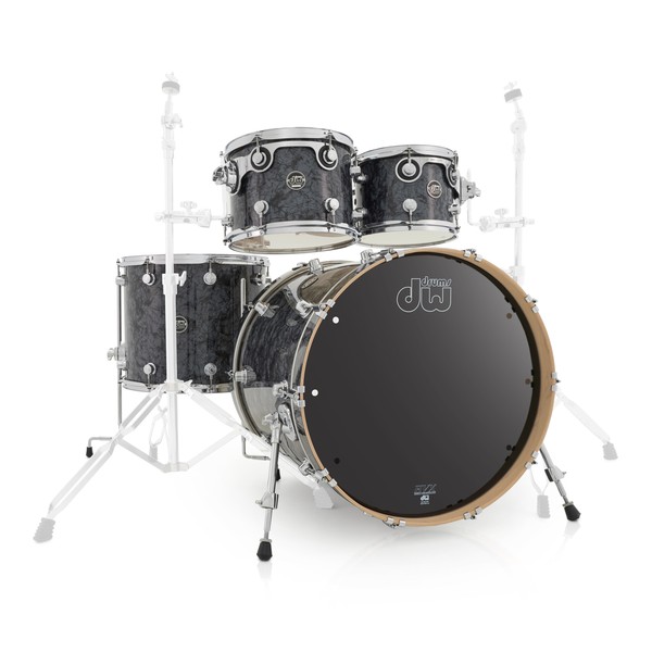 DW Drums Performance Series 22" 4 Piece Shell Pack, Black Diamond