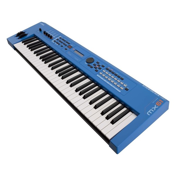 Yamaha MX61 II with Stand and Headphones, Blue - Angled
