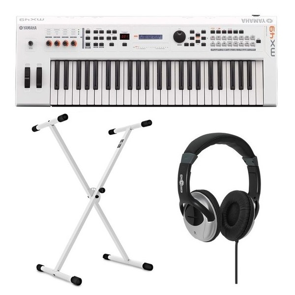 Yamaha MX49 II with Stand and Headphones, White - Composite