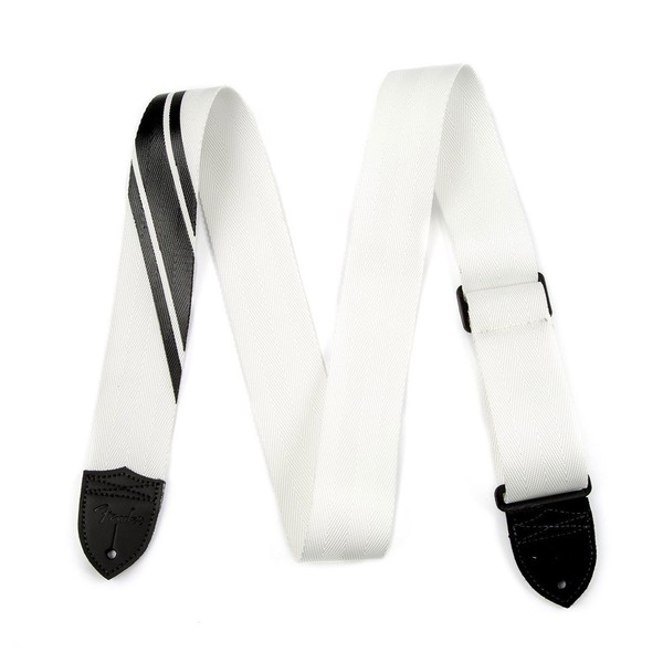 Fender Competition Stripe Guitar Strap, White and Black