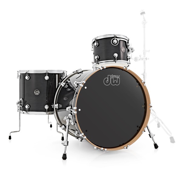 DW Drums Performance Series 22" 3 Piece Shell Pack, Ebony Stain