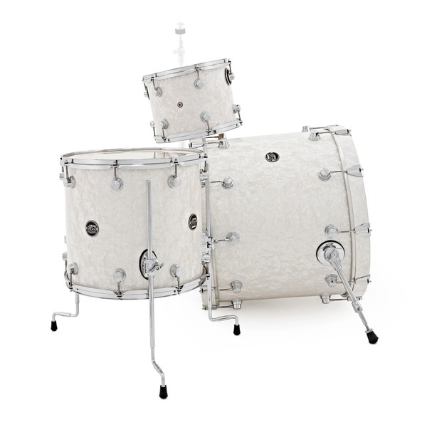 DW Drums Performance Series 22" 3 Piece Shell Pack, White Marine
