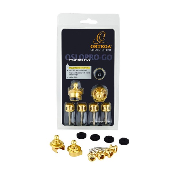 Ortega OSLOPRO-GO Straplock Pin Set, Gold