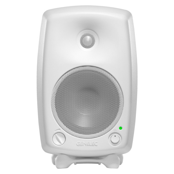 Genelec 8030B Bi-Amped Studio Monitor, White (Single) - Front