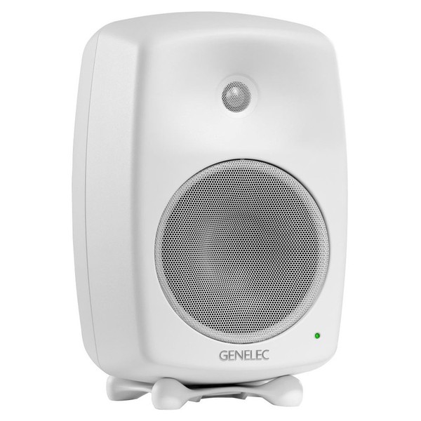 Genelec 8040B Bi-Amped Studio Monitor, White (Single) - Angled