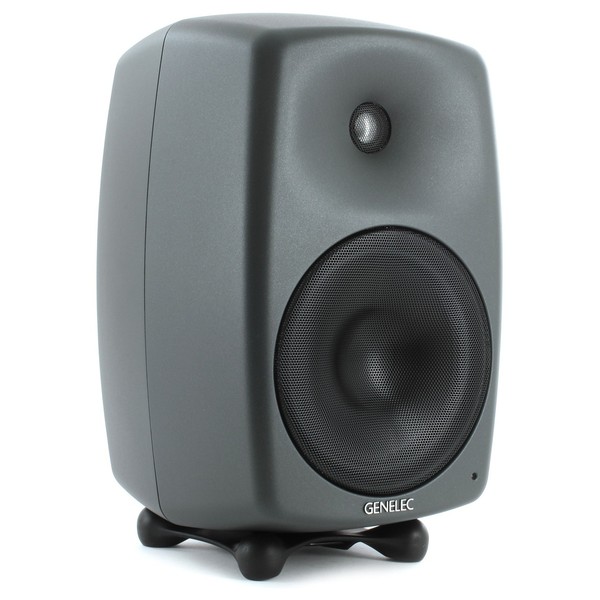 Genelec 8050B Bi-Amped Studio Monitor, Dark Grey (Single) - Angled