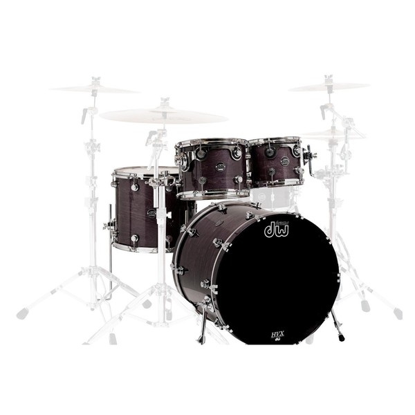 DW Drums Performance Series 22" 4 Piece Shell Pack, Ebony Stain
