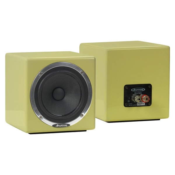 Avantone Mixcube Passive Studio Monitors, Butter Cream (Pair) - Angled