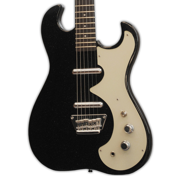 Silvertone 1449 Electric Guitar, Black Silver Flake