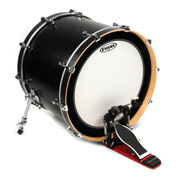 Evans EMAD Coated White Bass Drum Head, 24 Inch