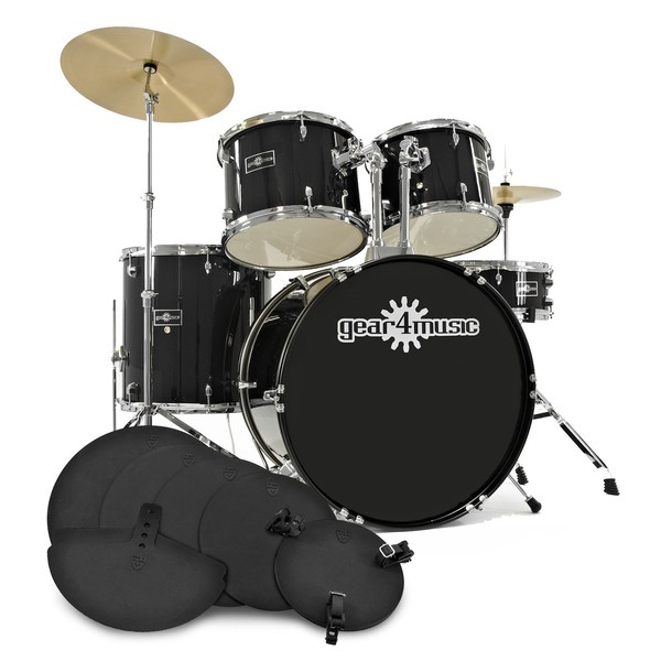 GD-2 Drum Kit + Practice Pack, Black